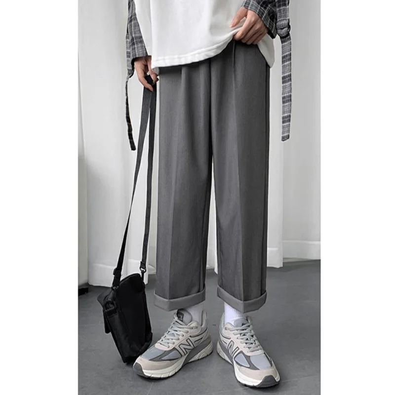 

Mens Wide Leg Pants 2023 Light Weight Joggers Trousers Japanese Streetwear Hiphop Cold Feeling Comfortable Home Pants Mens