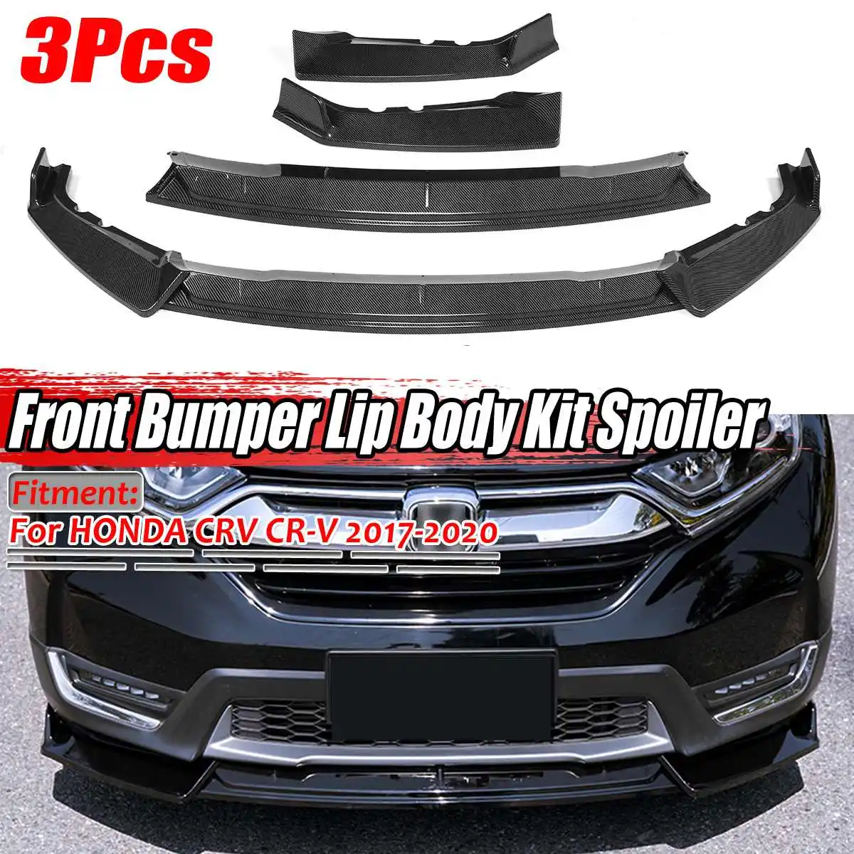 

Набор сплиттер для переднего бампера автомобиля, спойлер для губ, диффузор, защитный комплект кузова, обшивка для Honda CRV для CR-V 2017 2018 2019