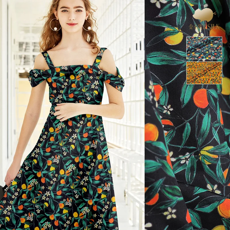 

16mm digital printed silk fabric soft crepe de chine silk fabric drape silk fabric for dress wholesale silk cloth