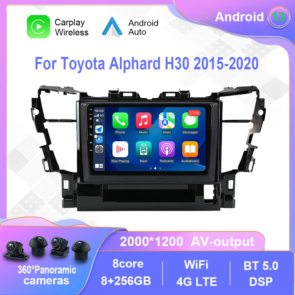 

Android 12.0 For Toyota Alphard H30 2015-2020 Car Radio Multimedia Video Player Navigation stereo GPS Carplay No 2din 2 din dvd