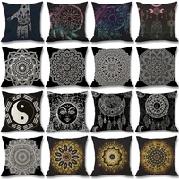 18x18 throw pillow covers mandala dream catcher dark gothic linen print home decoration sofa living room cushion pillow cover