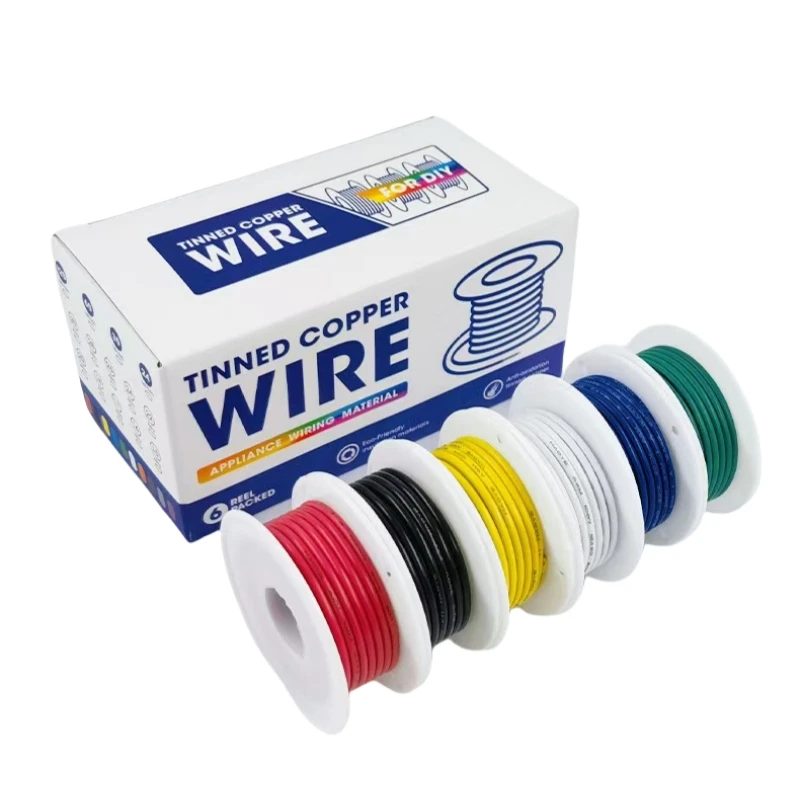 

Электронный кабель (комплект из 6 цветов) с ПВХ-изоляцией 30AWG-16AWG Светодиодная лампа Освещение Оборудование из луженой медной проволоки Электрический кабель