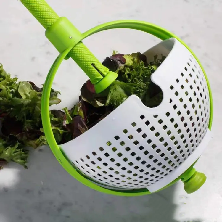 

Salad Spinner Kitchen Vegetable Fruit Spin Drainer Basket A Good Helper For Washing Vegetables At Home Kitchen Supplies