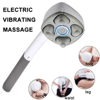 electric handheld massager four head machine full body neck vertebra back muscle relax vibrating deep tissue massage health care