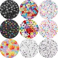 6mm acrylic numbers english letters square beads diy childrens beaded bracelets necklaces jewelry materials accessories etc