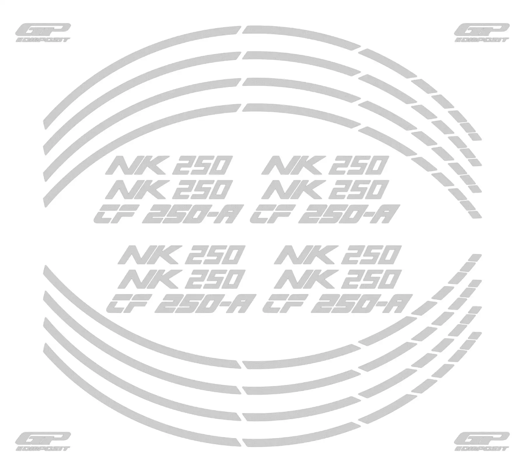 

GP composite CF Moto 250 NK--Rim Strip Metallic Gray