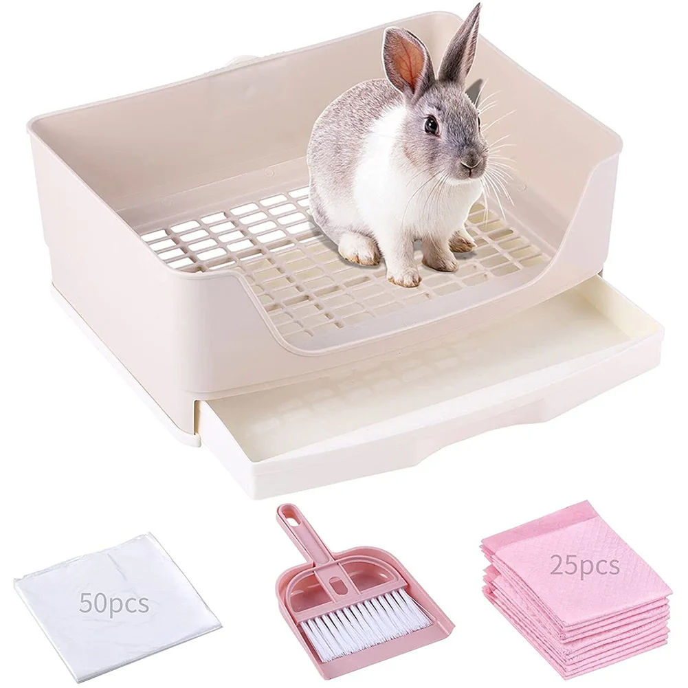

50 Pad Toilet Pet Cleaning Pet Set Extra 25 Box Small Litter Drawer Training With Box Toilet Pan Bunny Toilet Rabbit Large Film