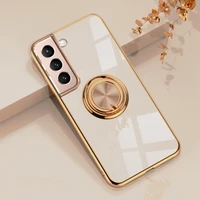 plating ring magnetic phone case for samsung galaxy a52 a73 a72 a13 a32 silicone cover for galaxy s22 ultra s21 s20 fe plus case