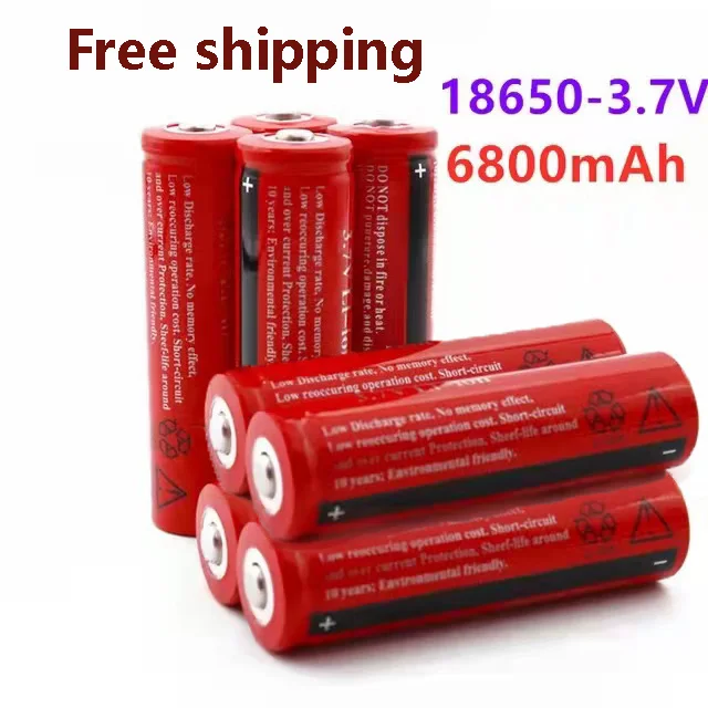 100%. Оригинал. Brc18650.аккумулятор de.litio.3.7V.voltios.6800mah.recargable.de.Li-ion для elban. Potenza. linterna. |