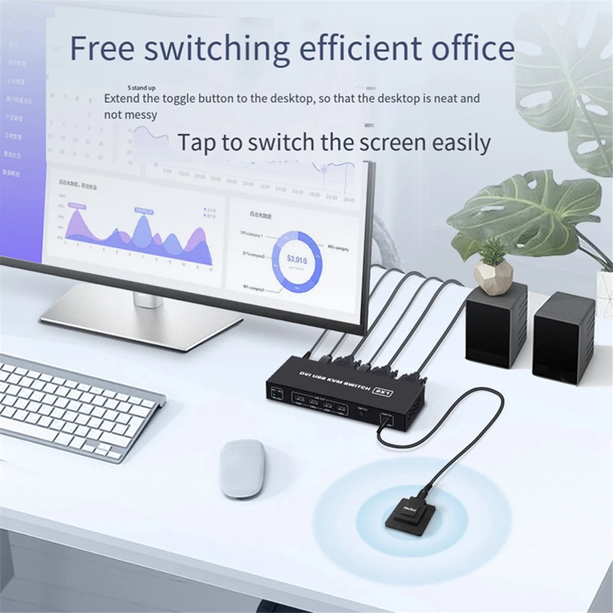 DVI KVM Switch 2-в-1 4K два компьютера USB клавиатура мышь монитор для печати Мультиэкран