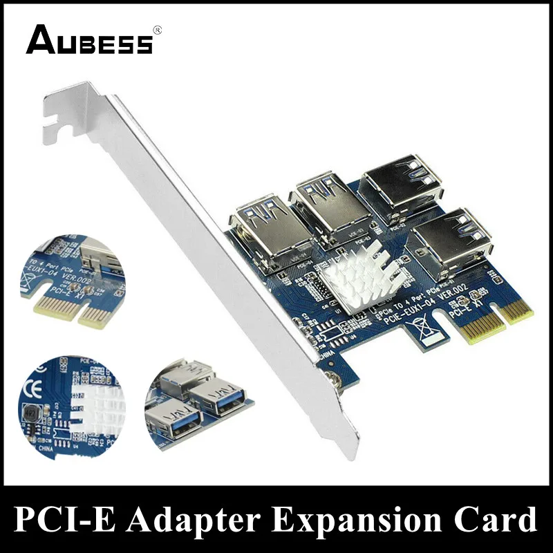 

PCI-E To PCI-E Adapter 1 To 4 PCI-Express Slot 1x To16x USB3.0 Special Riser Card Extender PCIe Converter For BTC Miner Mining