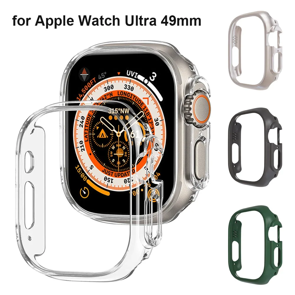 

Cover Face Cases for Apple Watch Ultra Case 49mm All-Around Edge Protective Shockproof PC Hard Clear Bumper NO Screen Protector