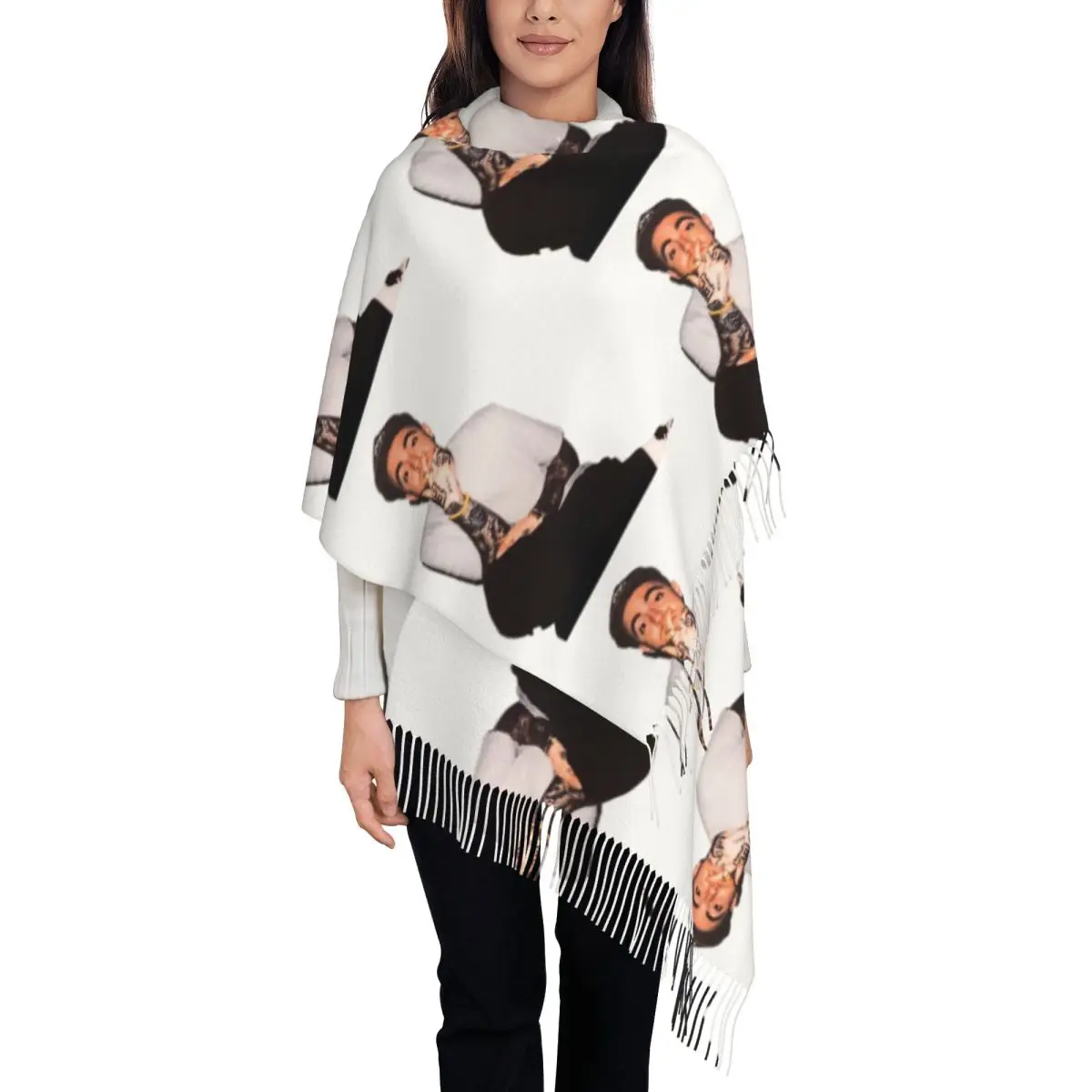 Хип-хоп Macmiller Legend рубашка плакат шарф шарфы с кисточками для женщин мягкие теплые