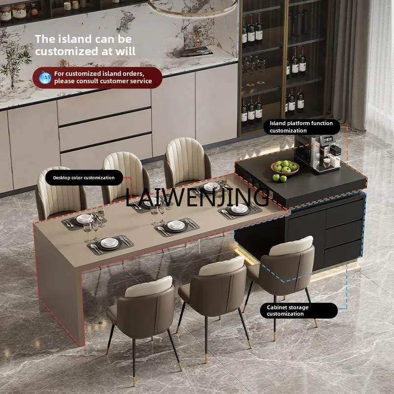 MJY легкий роскошный остров из каменной плиты обеденный стол выдвижное хранилище