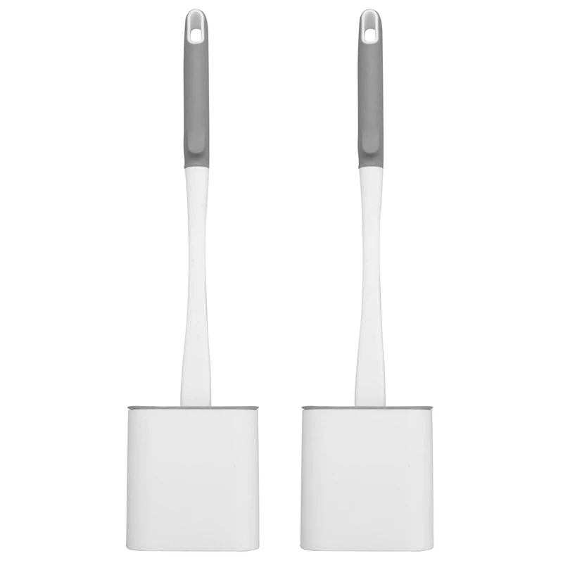 

2 шт., силиконовая щетка для унитаза с держателем, щетка для очистки унитаза с нескользящей пластиковой ручкой, мягкая силиконовая щетка с ще...