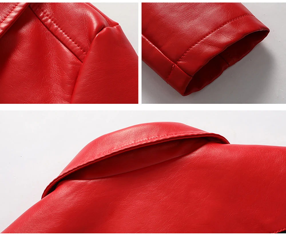 Kenntrice Women's Biker Jacket 2022 Spring Autumn Oversize Coat Thin Slim Fit Stylish Lady Comfort Wear PU Faux Leather Overcoat