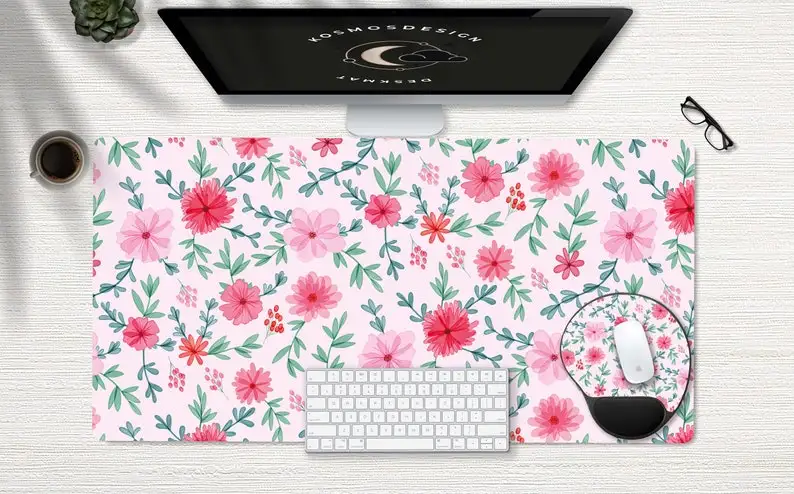 

Flowers Desk Mat, Cute Spring Flowers Desk Mat, Cute Desk Mat, Desk Pad Cute, Desk Mat Extra Large, Mouse Pad Gaming Cute, Desk