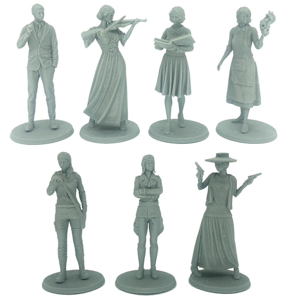 Arkham Horror Board Game Resin Figure Model Kit 1/32 Scale Miniature Investigator Figurines Modelling Unpainted Kits