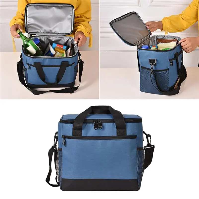 

1pc Lunch Bag Oxford Cloth Waterproof Portable Carry Case Lunch Bag Food Storage Bag for Camping Outdoor Travel