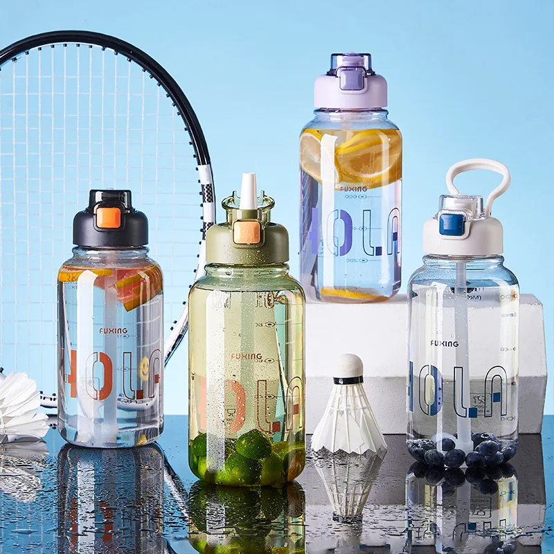 

Summer Sports Water Bottle Outdoor Portable Plastic Water Bottle Large Capacity Student Leak-proof Drinking Bottle BPA Free