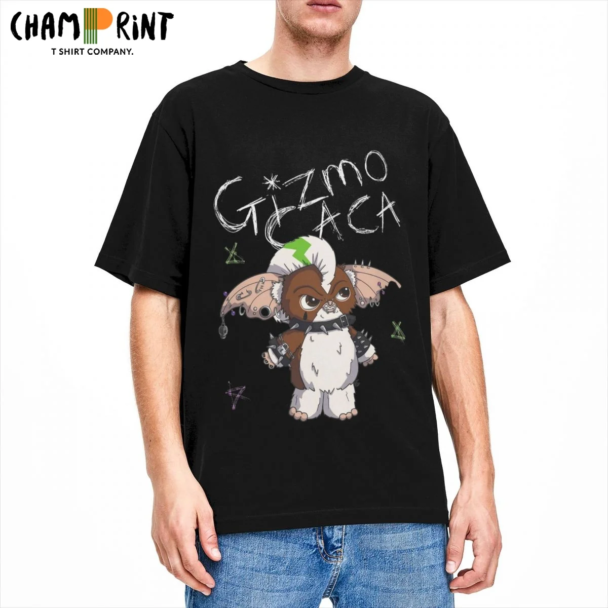 

Ретро-футболка Gremlins в стиле ужасов Gizmo, мужские хлопковые футболки с юмором, футболки с округлым вырезом Топы с коротким рукавом, идея подарка