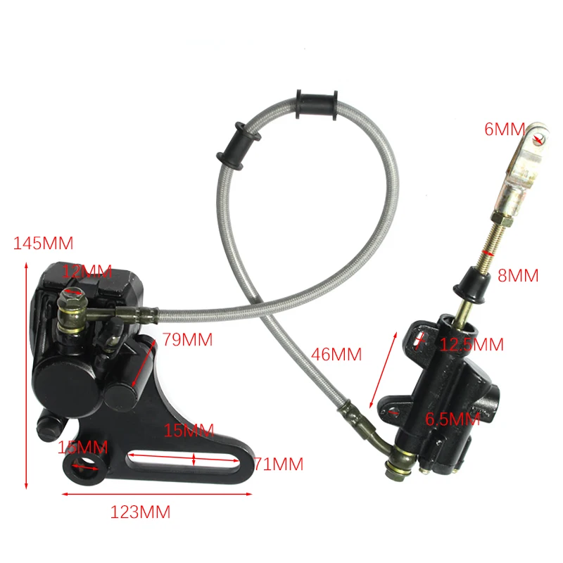 

15mm Motorcycle Rear Disc Brake Assembly Caliper Cylinder For 125cc 140cc Scooter Dirt Pit Bike ATV Gokart