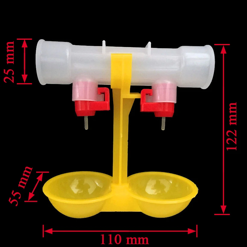 

Water Dispenser 1pc/set Farming Equipment Chicken Drinking Fountain Double Hanging Cup Quail Feeder Ball Nipple Drinkers