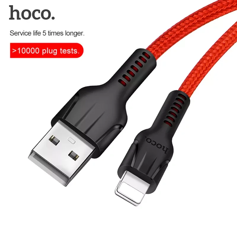 

HOCO USB Cable for iPhone 8 Plug to USB Cable Car Fast Charger Data Cable For iPhone X 10 7 6 6s 5 5s iPad Mobile Phone Cables
