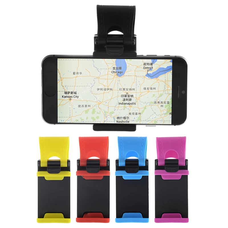 

Universal Car Phone Holder Stand Steering Wheel Bike Clip Mount Rubber Band Holder For Mobile IPhone For Samsung Xiaomi Phone