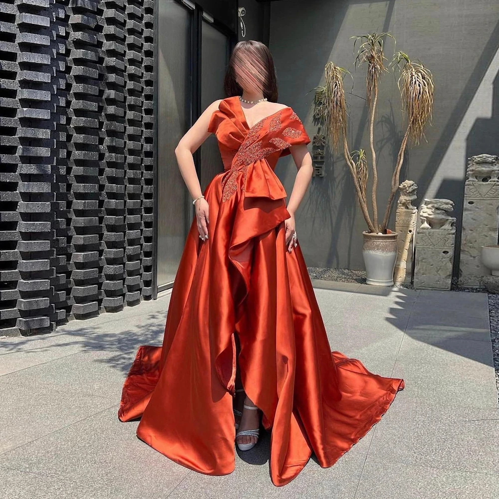 

ROSELLA Exquisite Asymmetrical Beadings Chapel Train Zipper Up One Shoulder Women Formal Occasion Evening Dress Prom New 2023