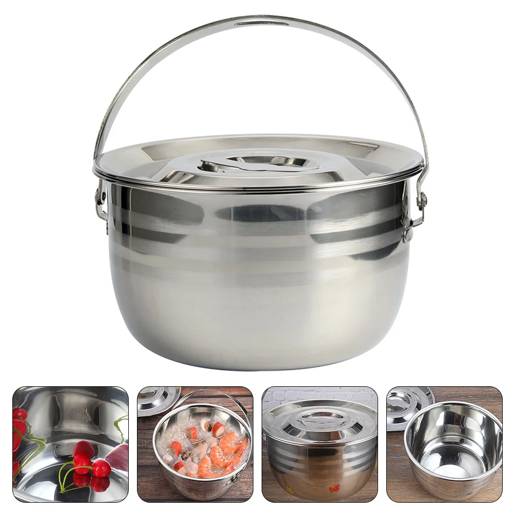 

Pan Hanging Cookware Outdoor Food Saucepan Camping Cooking Supply Multifunctional Soup Pot Stainless Steel Stew Non Stick Fry