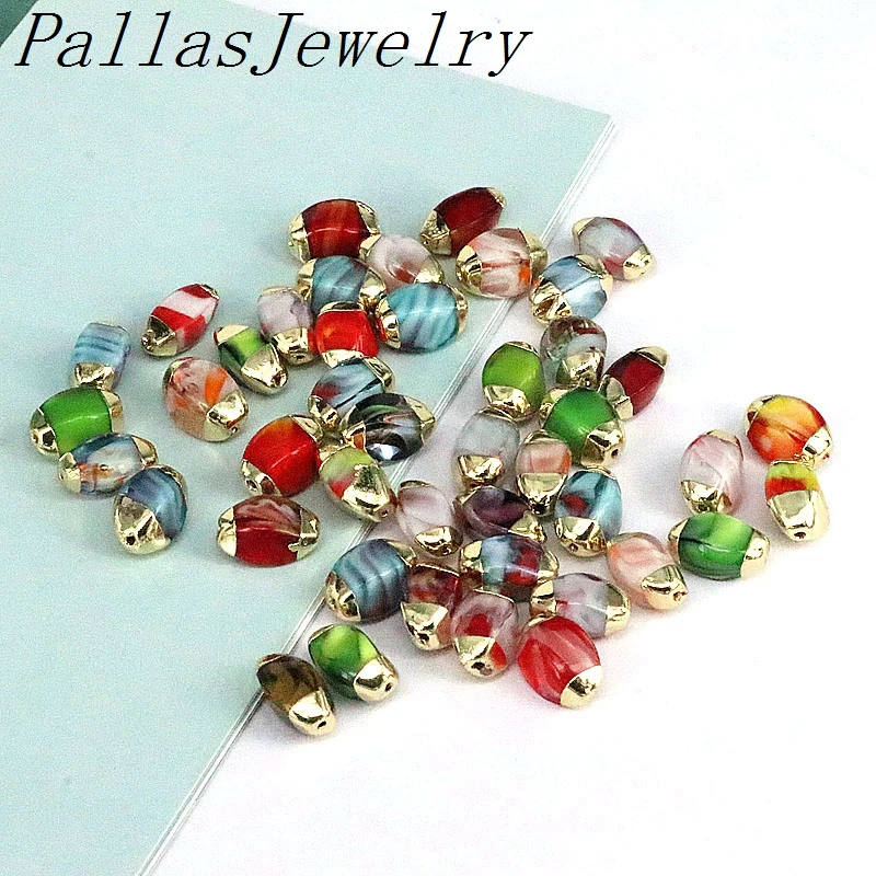 

20Pcs Colorful Turkish Evil Eye Beads For Bracelet Cute Gold Plated Eye Spacer Bead for Jewelry Making DIY Supplies