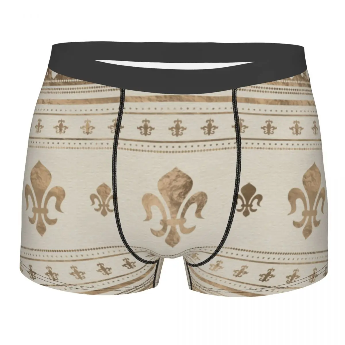 Пользовательские пастельные золотые шорты-боксеры Fleur De Lis мужские дышащие шорты