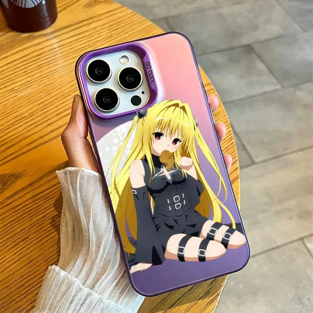 Фото Чехол для телефона Konjiki no Yami To LOVE Ru для iPhone 17, 16, 15, 14, 13, 12, 11, Mini, Pro, E, MAX, матовый, белый, цвета конфет. №3