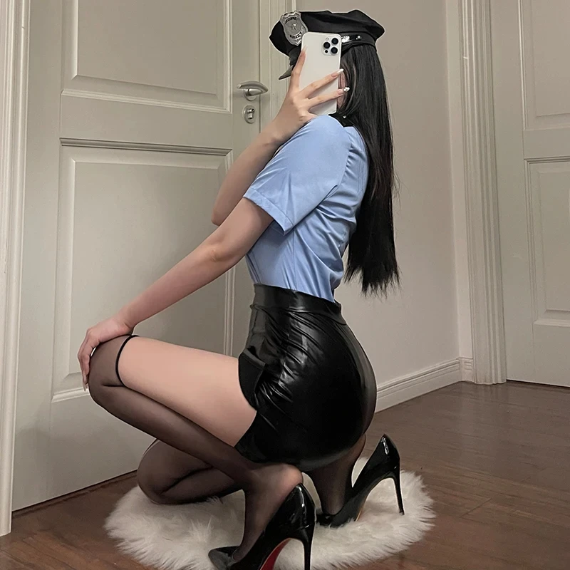 Новая синяя Сексуальная женская накидка на бедра полицейская форма для взрослых