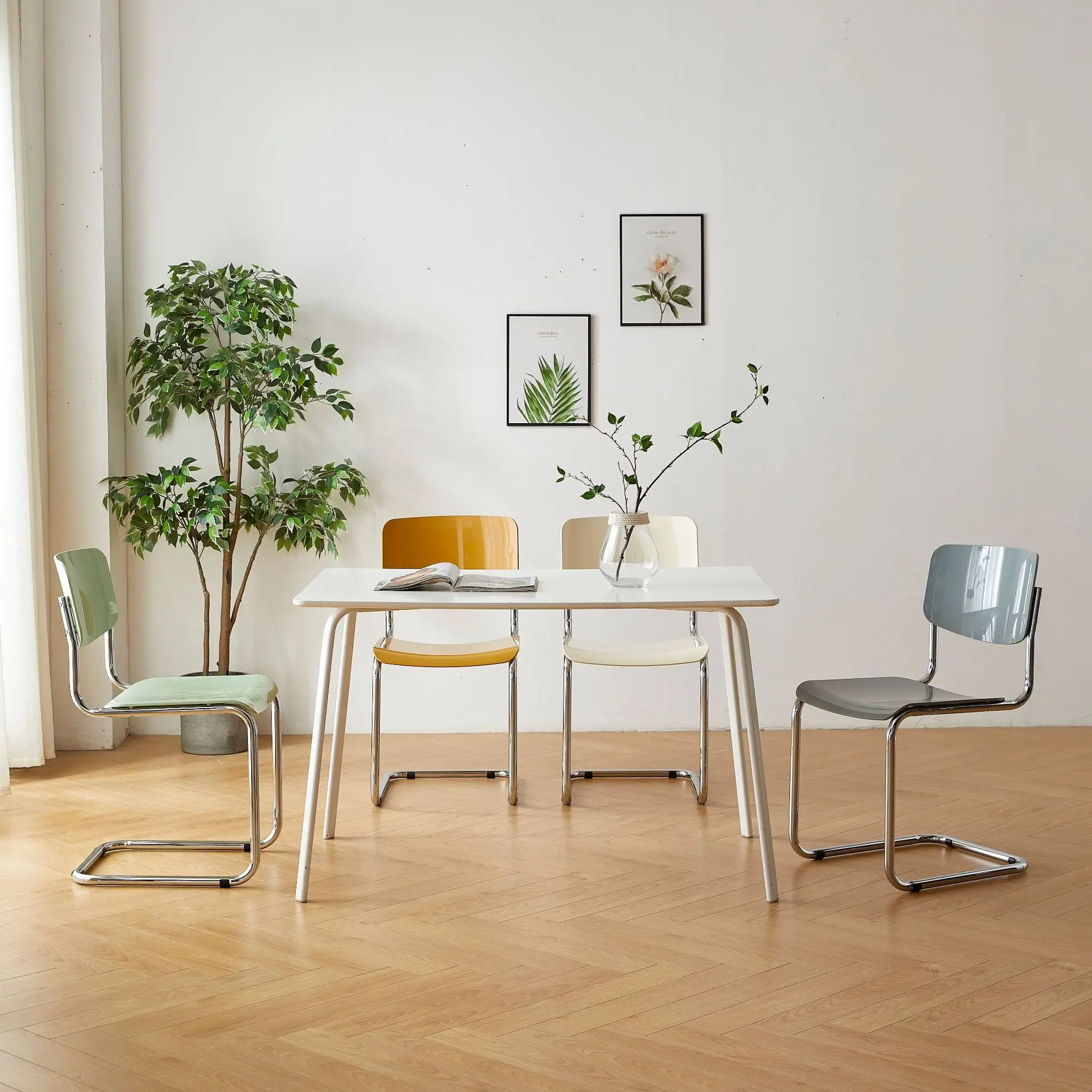 Современный минималистичный стул Wuli со спинкой, обеденный стул для дома, маленькой квартиры, спальни, туалетный стул, офисный стул, скандинавский железный стул