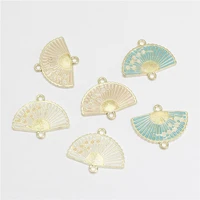 10pcslot enamel fan flower alloy drop oil charm pendant bracelet charms diy crafting jewelry handicraft accessories