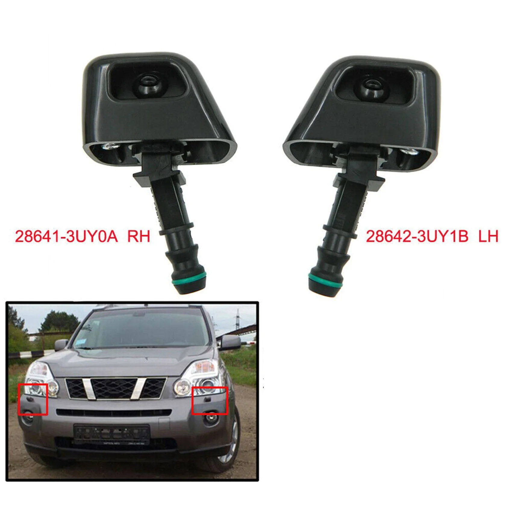 Для Nissan X-Trail Xtrail T31 2008-2014 форсунка омывателя фар струйный распылитель 28641-3UY0A 28642-3UY1B
