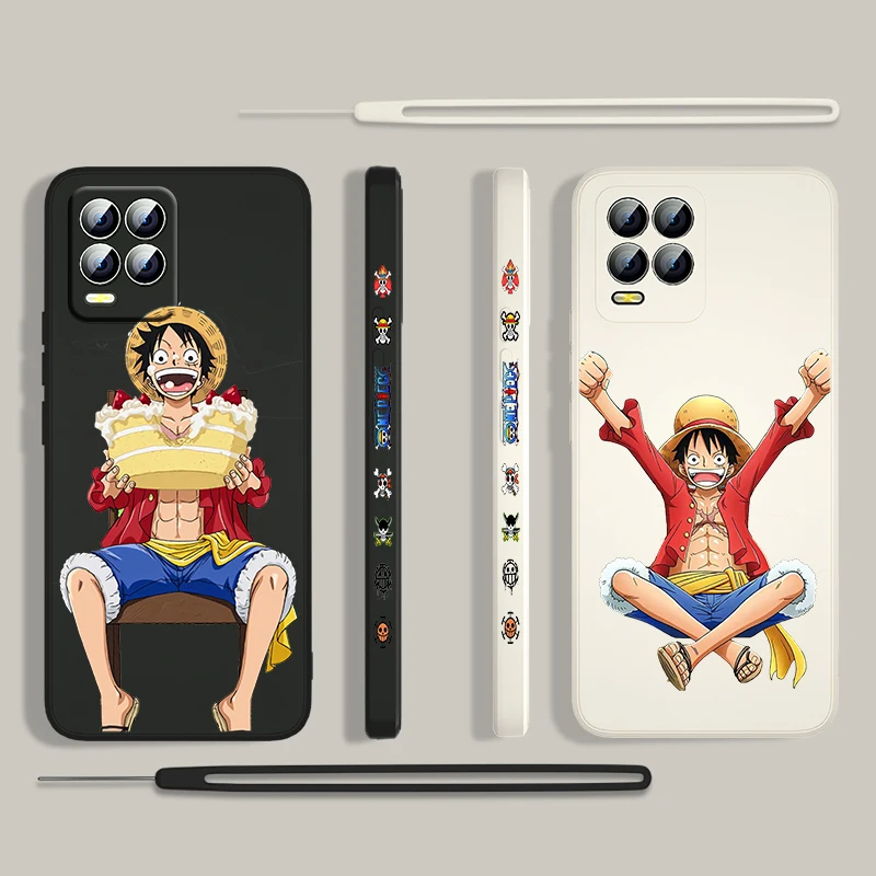 

Hot Anime ONE PIECE Boy For OPPO Realme 50i 50A 9i 8 Pro Find X3 Lite GT Master A9 2020 Liquid Left Rope Phone Case Capa Cover