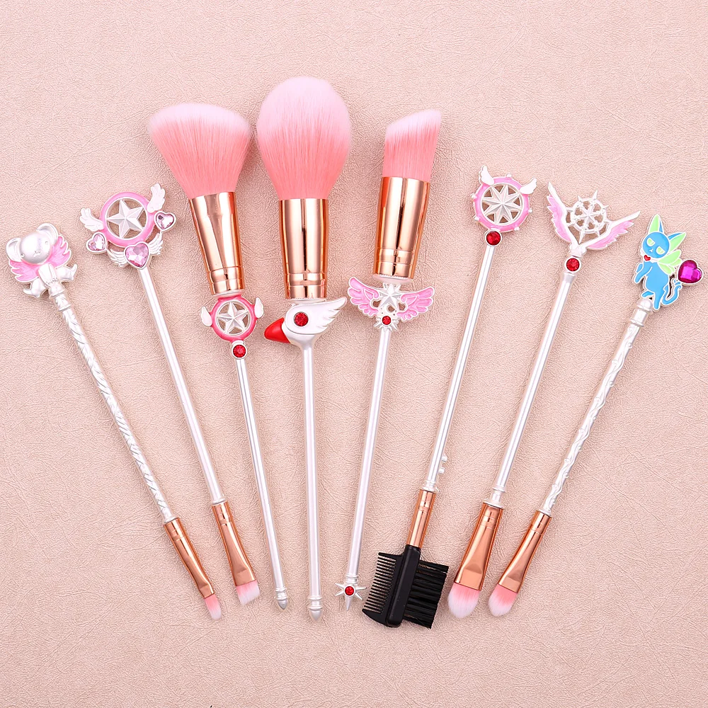 

8Pcs Anime Card Captor Sakura Makeup Brush Set Concealer Foundation Brush Highlight Blush Eye Shadow Soft Brush Cosmetic Tools