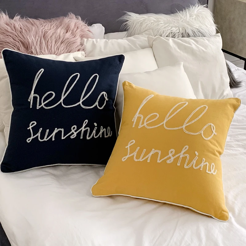 

Nordic Embroidery Cotton Couch Cushion Cover Fundas De Cojines Para Sofas Decorativos Para Cama Living Room Decor