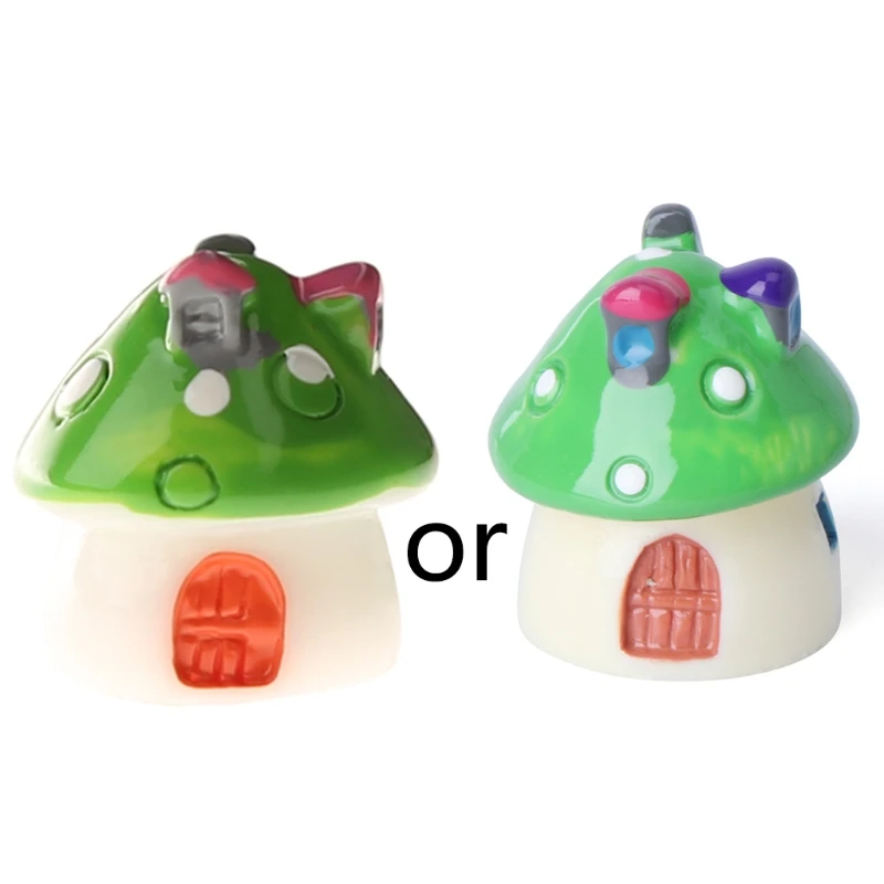

Garden Ornament Mushroom House Resin Figurine Craft Plant Pot Fairy Decoration