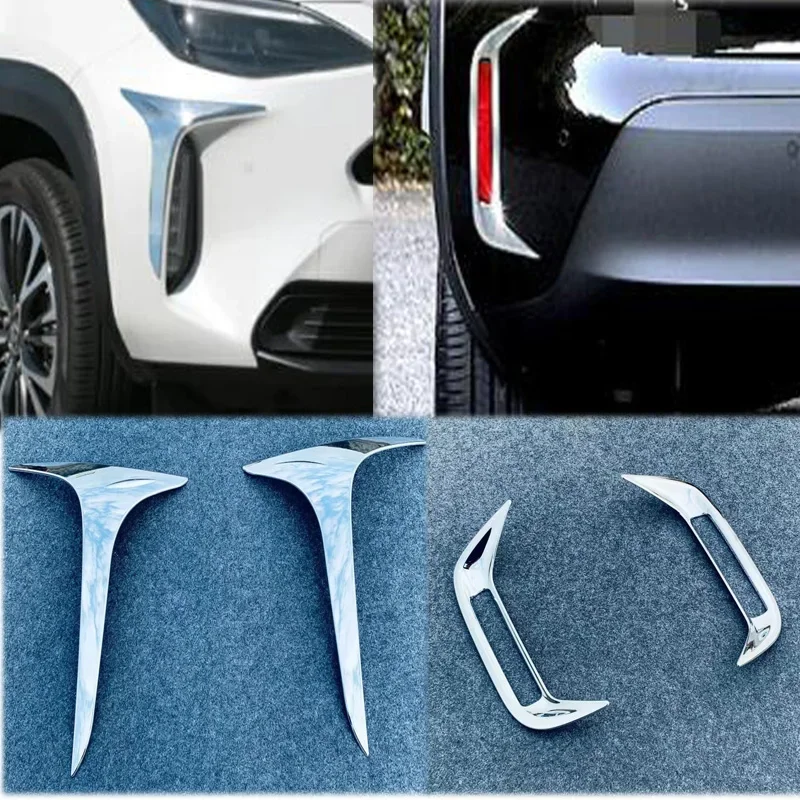 

ABS черный передний и задний противотуманный фонарь, крышка, накладка на рамку, наклейка, Стайлинг автомобиля для Toyota Yaris Cross 2020-2023, внешние аксессуары