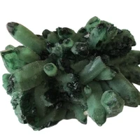 green crystal cluster skeletal quartz point wand mineral healing crystal druse vug specimen natural stone