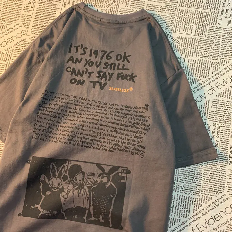 Футболка женская оверсайз с круглым вырезом и коротким рукавом |