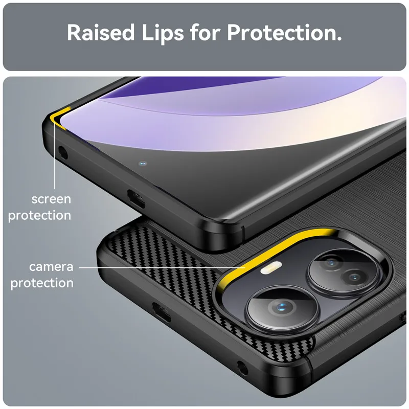 For Realme 10 Pro Plus 5G Case Realme 10 Pro Plus Cover 6.7 inch Carbon Fiber Shockproof Silicone Bumper For Realme 10 Pro Plus