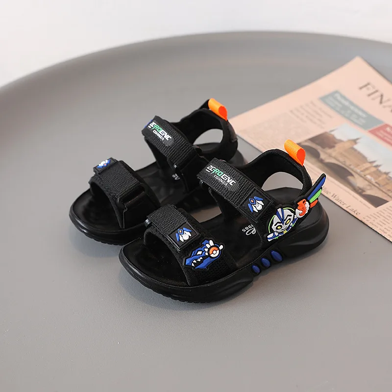 

Children's Sandals Cartoon 2022 New Fashion Little Boy Student Open Toe Soft Bottom Beach Shoes