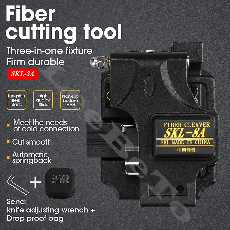 16Pcs/lot Fiber Optic FTTH Tool Kit with SKL-8A Fiber Cleaver Optical Power Meter 10mw Visual Fault Locator Wire Stripper