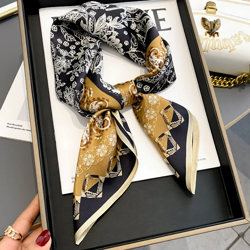 

Шелк тутового шелкопряда, тонкие швы, двухцветная цепочка для завивки растений, шарф 70 см, квадратный Декор