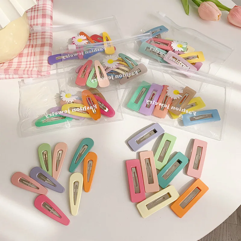 

8/10pcs/set Colorful BB Clips Candy Color Sweet Geometric Hair Clips Womwn Girls Hair Ornament Hairpin Barrette Hair Accessories